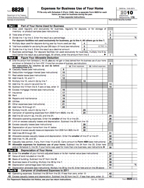 Form 8829 - Expenses for Business Use of Your Home | Business Forms